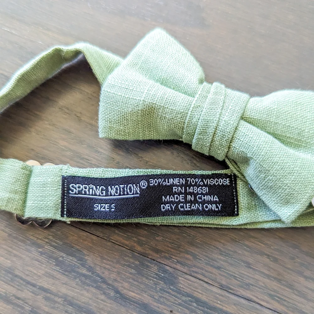 Spring Notion Boys' Linen Blend Bow Tie, Small
